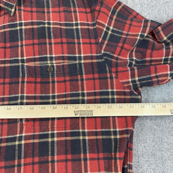 Abercrombie & Fitch Chamois Flannel Long Sleeve Button Down Red Black Size XL - Picture 4 of 8